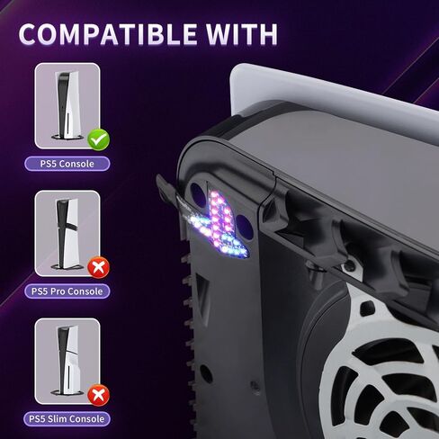 Extremerate 7 Colors 40 Effects RGB Rainbow LED Kit for PS5 Console (2020 CFI-1 Series) ، لوحة LED LED LED المضيئة لقرص PS5 و Digital Edition in Kuwait