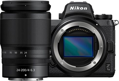 Nikon 1653 Z7ii Mirrorless Camera 45.7mp حزمة FX-Format مع Nikkor Z 24-200mm F/4-6.3 VR Lens Telephoto Zoom & FTZ II Mount Mount in Kuwait