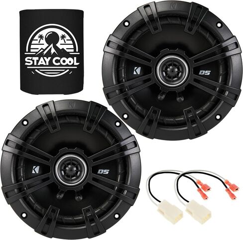 مكبرات الصوت Kicker 6.5 بوصة لجيب Wrangler/JK 2007-2018 مجموعة ترقية - زوج من سلسلة DS مع تسخير ، Coaxial 6 1/2 Audio Front Dash Speaker DSC650 ، 43DSC6504 in Saudi Arabia