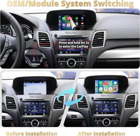 وحدة ترقية CarPlay اللاسلكية لسلسلة Acura لـ ILX MDX RDX TLX RLX ، تدعم رابط المرآة ، Siri ، التنقل ، طقم تكليف الكاميرا الذكية Carplay Smart in Kuwait