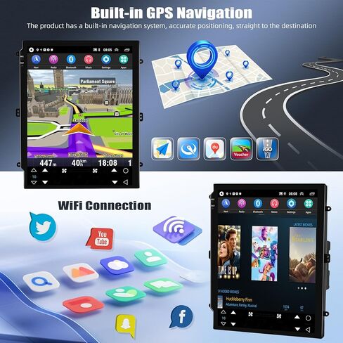 2G+64G CAR Radio for Ford Fiesta 2012 2013 2014 2015 مع Carplay Android Auto ، 9.7 "HD Touch Screen Android 13 Stereo مع GPS Navigation WiFi و Bluetooth و FM/RDS+AHD كاميرا احتياطية in Saudi Arabia
