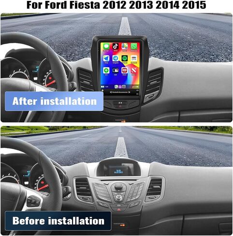 2G+64G CAR Radio for Ford Fiesta 2012 2013 2014 2015 مع Carplay Android Auto ، 9.7 "HD Touch Screen Android 13 Stereo مع GPS Navigation WiFi و Bluetooth و FM/RDS+AHD كاميرا احتياطية in Saudi Arabia