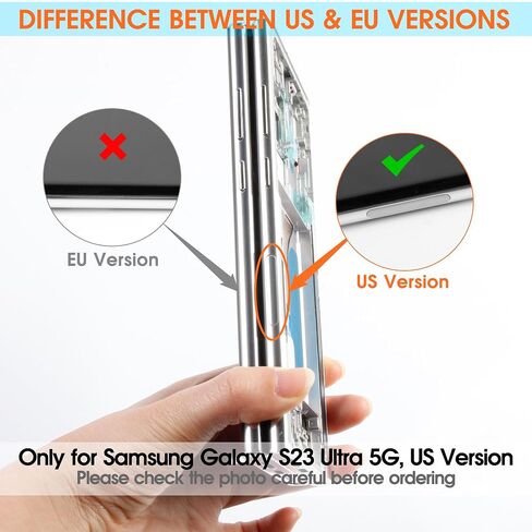 OLED for Samsung S23 Ultra 5G LCD Display لـ Samsung S23 Ultra Screen Replacement for SM-S918B SM-S918U SM-S918W Touch Screen Displizer Assembly REAPBLY مع وظيفة بصمة الإصبع (الفضة) in Saudi Arabia