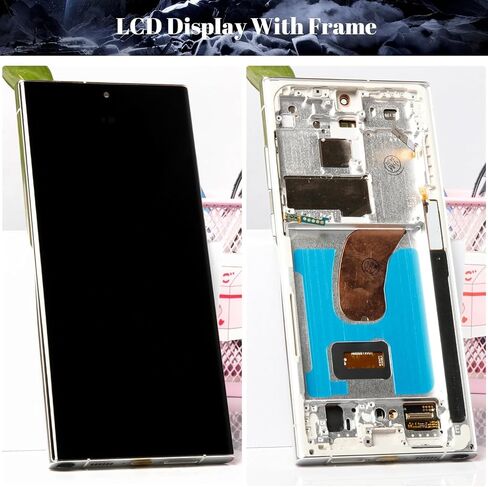 OLED for Samsung S23 Ultra 5G LCD Display لـ Samsung S23 Ultra Screen Replacement for SM-S918B SM-S918U SM-S918W Touch Screen Displizer Assembly REAPBLY مع وظيفة بصمة الإصبع (الفضة) in Saudi Arabia