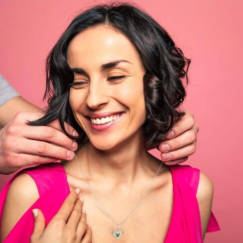 iefil للأبد الحب القلب القلائد الهدايا للنساء، 925 الفضة الاسترليني قلادة جوهرة للنساء الذكرى السنوية هدايا عيد الحب لعيد الأم عيد الميلاد هدايا عيد ميلاد للنساء أمي زوجة in Saudi Arabia