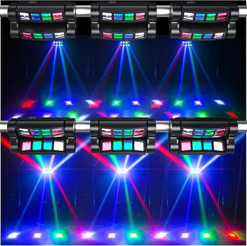 U'King Spider Moving Head Light 8x10W LEDs Beam DJ Lights RGBW Sound Activated and DMX-512 Control for Party Pub Festival Disco Show Wedding Event Stage Lighting - 2 Packs in Kuwait