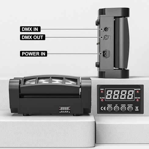 U'King Spider Moving Head Light 8x10W LEDs Beam DJ Lights RGBW Sound Activated and DMX-512 Control for Party Pub Festival Disco Show Wedding Event Stage Lighting - 2 Packs in Kuwait