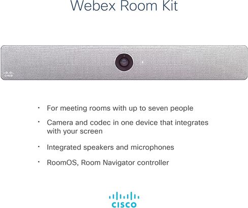 مجموعة Cisco Webex Room مع Touch 10 ، حل مؤتمرات الفيديو الكل في واحد مع كاميرا فيديو 1080 بكسل ، ميكروفون متكامل ، ومكبرات صوت ، ضمان مسؤولية محدودة لمدة 90 يومًا (CS-KIT-K9) in Saudi Arabia