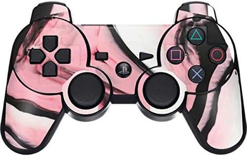 Skinit Decal Gaming Skin for PS3 Dual Shock Wireless Controller - Originally Designed Pink Marble Ink Design in Saudi Arabia