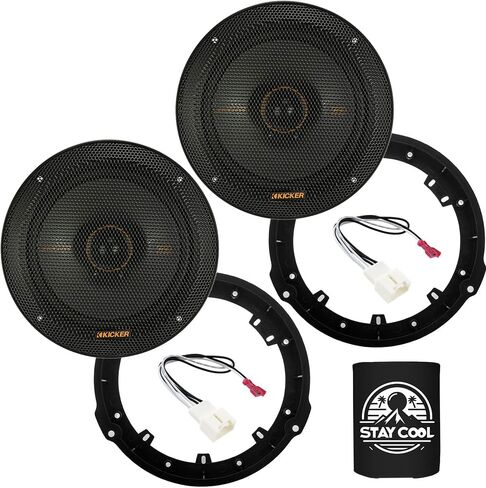 مكبرات الصوت Kicker 6.5 بوصة لفورد F-250/F-350/F-450/F-550 2017-2024 مجموعة ترقية-زوج من سلسلة KS مع المحولات وتسخير ، Coxaxial 6 1/2 Audio Door Senter KSC650 ، 51KSC6504 in Saudi Arabia
