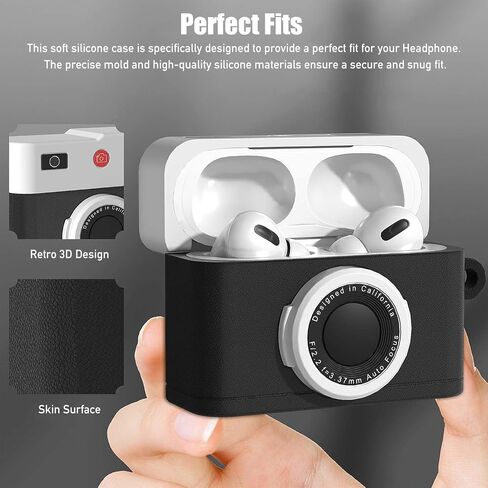 for AirPods 4 (4th Generation) Case Cover,with Keychain and Cleaner Kit,Cute Cartoon Cool Retro 3D Camera Protective Silicone Skin Cover for Airpods 4 Case,Green in Saudi Arabia