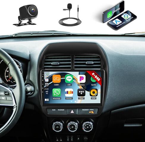 [4+64G] Android 15 Car Stereo for Mitsubishi ASX RVR Outlander Sport 2019 2020 2021 with Wireless Carplay&Android Auto,10.1 Inch Car Radio with Mirror Link Bluetooth FM/RDS WiFi GPS EQ DSP SWC in Saudi Arabia