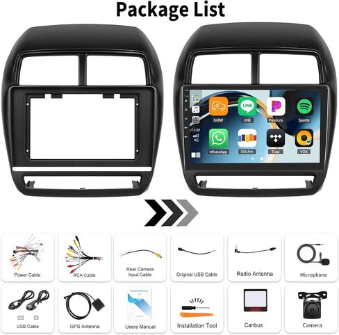 [4+64G] Android 15 Car Stereo for Mitsubishi ASX RVR Outlander Sport 2019 2020 2021 with Wireless Carplay&Android Auto,10.1 Inch Car Radio with Mirror Link Bluetooth FM/RDS WiFi GPS EQ DSP SWC in Saudi Arabia