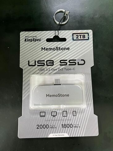 KingSpec MemoStone 2TB Portable USB-C External SSD 2000MB/s, High-Speed Solid State Drive with USB 3.2 Gen2x2 20Gb/s Interface, Compatible with Apple iPhones/Tablets/Laptops in Saudi Arabia