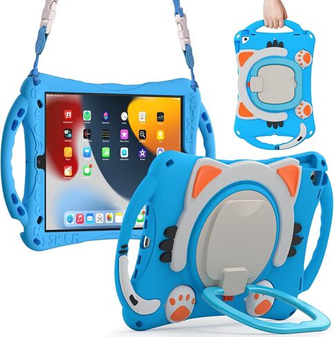 Tablet Travel Case Compatible with iPad 10.2 Case 10.5 Inch (8th Generation 2020) and (7th Generation 2019) Cute Cat Case Compatible with Kids Shockproof Protective Cover with Kickstand in Kuwait