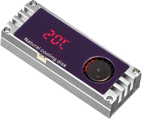 M2 SSD dinkink مع درجة الحرارة الرقمية OLED-DISPLAY M.2 2280 22110 NVME القرص الصلب-Radiator M2 توصيل الحرارة مروحة تبريد التوربين in Saudi Arabia