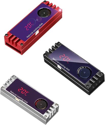 M2 SSD dinkink مع درجة الحرارة الرقمية OLED-DISPLAY M.2 2280 22110 NVME القرص الصلب-Radiator M2 توصيل الحرارة مروحة تبريد التوربين in Saudi Arabia