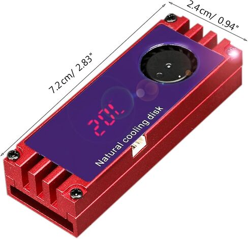 M2 SSD dinkink مع درجة الحرارة الرقمية OLED-DISPLAY M.2 2280 22110 NVME القرص الصلب-Radiator M2 توصيل الحرارة مروحة تبريد التوربين in Saudi Arabia