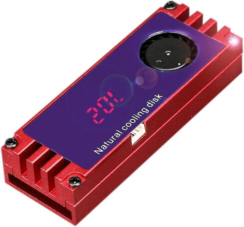 M2 SSD dinkink مع درجة الحرارة الرقمية OLED-DISPLAY M.2 2280 22110 NVME القرص الصلب-Radiator M2 توصيل الحرارة مروحة تبريد التوربين in Saudi Arabia