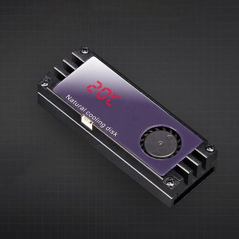 M2 SSD dinkink مع درجة الحرارة الرقمية OLED-DISPLAY M.2 2280 22110 NVME القرص الصلب-Radiator M2 توصيل الحرارة مروحة تبريد التوربين in Saudi Arabia