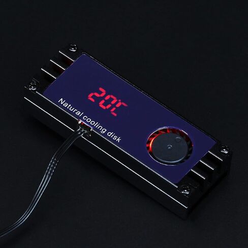 M2 SSD dinkink مع درجة الحرارة الرقمية OLED-DISPLAY M.2 2280 22110 NVME القرص الصلب-Radiator M2 توصيل الحرارة مروحة تبريد التوربين in Saudi Arabia