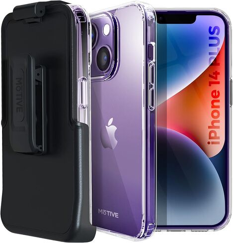 دافعة لـ iPhone 14 Plus Case مع مقطع الحزام ، وعلبة الحافظة الواقية المقاومة للصدمات والغطاء النحيف مع مقطع ، وليس علبة الهاتف الصفراء لـ Apple iPhone | وضوح البلورة in Kuwait