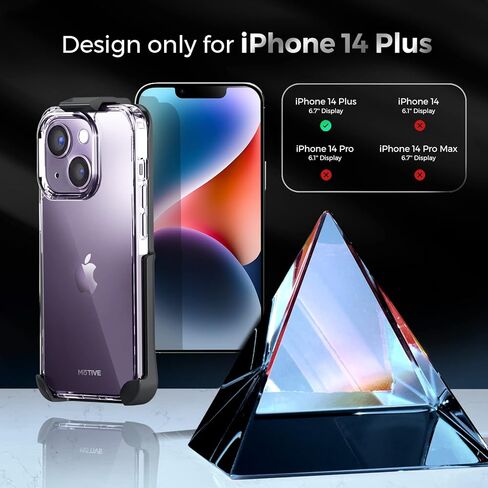 دافعة لـ iPhone 14 Plus Case مع مقطع الحزام ، وعلبة الحافظة الواقية المقاومة للصدمات والغطاء النحيف مع مقطع ، وليس علبة الهاتف الصفراء لـ Apple iPhone | وضوح البلورة in Kuwait