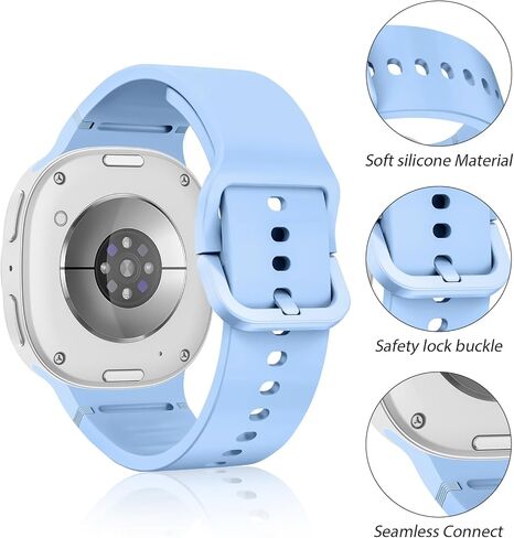 4 حزمة سيليكون نطاقات لـ Samsung Galaxy Watch 8 Band 40mm 44 مم من الرجال ، لا يوجد حزام بديل للرياضة الناعمة لـ Samsung Galaxy Watch 8 Classic Band 46mm in Kuwait