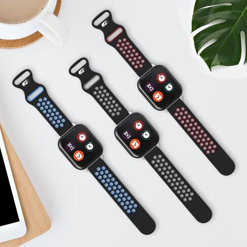 3 Pack Rainbow Bands Compatible for Gizmo Watch 3/2/1, Gabb Watch 3/2/1, Syncup Watch 2/1, 20mm Soft Breathable Waterproof Silicone Sport Band in Kuwait