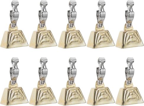 POPETPOP Fishing Bells for Rods : 10Pcs Stainless Steel Bite Alarm Bell for Night Fishing - Golden Catfishing Equipment in Saudi Arabia