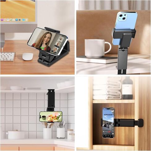 Airplane Travel Essentials Phone Holder, Portable Stand for Flying with 360 Degree Rotation, Pocket-Sized Must Have Mount for Plane Tray (Black) in Saudi Arabia