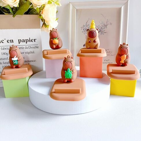 Capybara Phone Stand (Boba) - Sturdy Universal Holder for Smartphones, iPhone & Android - Cute Animal Desk Accessory, Novelty Kawaii Decor Gift for Capybara Lovers in Saudi Arabia
