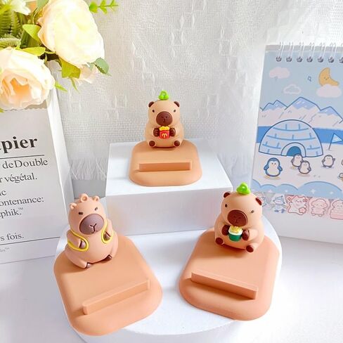 Capybara Phone Stand (Boba) - Sturdy Universal Holder for Smartphones, iPhone & Android - Cute Animal Desk Accessory, Novelty Kawaii Decor Gift for Capybara Lovers in Saudi Arabia