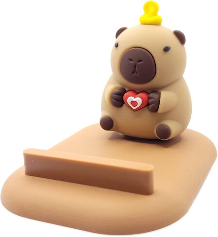 Capybara Phone Stand (Boba) - Sturdy Universal Holder for Smartphones, iPhone & Android - Cute Animal Desk Accessory, Novelty Kawaii Decor Gift for Capybara Lovers in Saudi Arabia