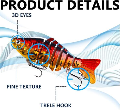 Fishing Lures,10cm 15.6g Plastic Artificial Lifelike Fake Lure Fishing Tackle Tools Accessory for Fishing Enthusiast Fishing Lovers Bass Trout Fishing in Saudi Arabia