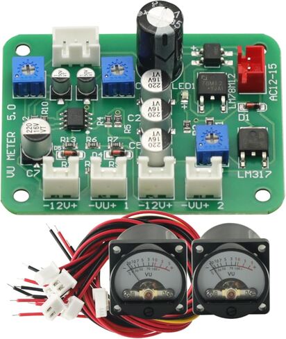 VU Meter 2PCS VU Meter 500UA VU Meter تسجيل الضوء الدافئ و CABLE +كابل مع وحدة سائق ، عدادات VU in Saudi Arabia