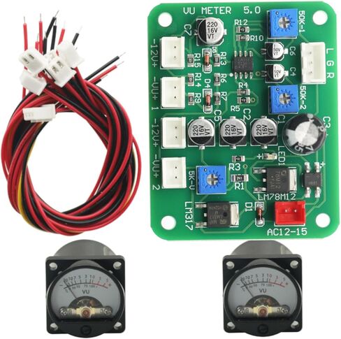 VU Meter 2PCS VU Meter 500UA VU Meter تسجيل الضوء الدافئ و CABLE +كابل مع وحدة سائق ، عدادات VU in Saudi Arabia