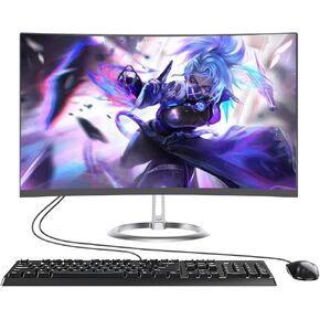 24 "Curved FHD All-in-One Computer ، N5095 8GB RAM ، 512GB SSD ، رباعي النواة ، لوحة المفاتيح والماوس السلكية ، مكبر صوت RGB (N5095/8G/512G) in Kuwait