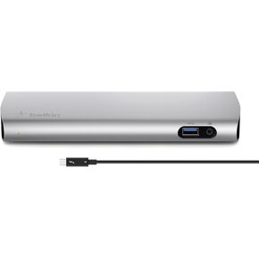 Belkin Thunderbolt 3 Dock W/ 2.6ft Thunderbolt 3 Cable (Thunderbolt Dock لنماذج MacBook Pro من عام 2016 أو لاحقًا ، يتضمن إصدار 2018) ، وسرعات نقل البيانات المزدوجة 4K @60Hz ، 40 جيجابت في الثانية) in Kuwait