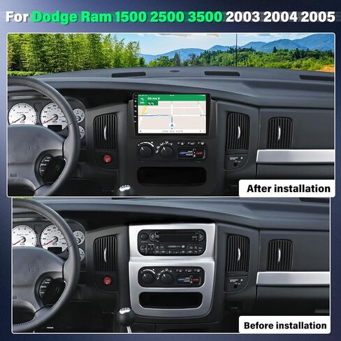 4+64g راديو Carplay اللاسلكي ل Dodge RAM 1500 2500 3500 2003 2004 ، 9 '' شاشة تعمل باللمس لـ RAM 1500 HEAD مع Bluetooth ، ANDROID AUTO ، GPS ، WIFI ، HIFI ، FM ، SWC ، MIC ، CAM CAM in Saudi Arabia