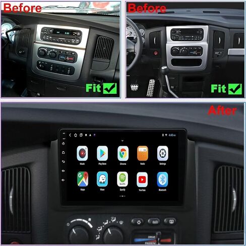 4+64g راديو Carplay اللاسلكي ل Dodge RAM 1500 2500 3500 2003 2004 ، 9 '' شاشة تعمل باللمس لـ RAM 1500 HEAD مع Bluetooth ، ANDROID AUTO ، GPS ، WIFI ، HIFI ، FM ، SWC ، MIC ، CAM CAM in Saudi Arabia