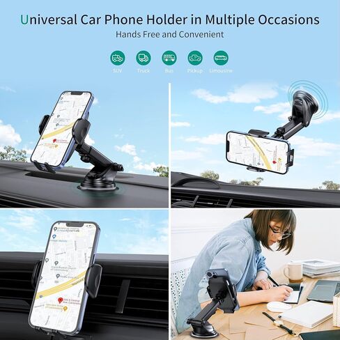 حامل هاتف السيارة ، تم ترقيته 3 في 1 حامل هاتف لسيارتك هاتف Mount Windshield و Air Vent Hands Hands Free Automobile Automobile ، لجميع هاتف iPhone Android in Saudi Arabia