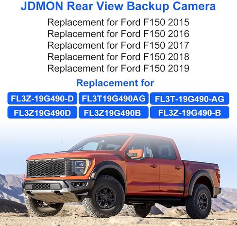 استبدال كاميرا Backup Jdmon لـ Ford F150 GL LX 2017 ، محدودة SSV 2016-2019 ، King Ranch Lariat Platinum XL XLT 2015-2019 استبدال كاميرا عكسي بارك للمتنزه FL3T-19G490-AG FL3Z-19G490-B in Saudi Arabia