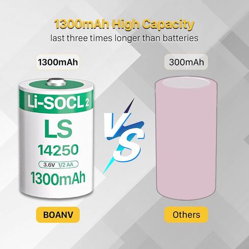 10 PCS 1300mAh LS14250 Batteries 1/2 AA 3.6 Volt Lithium Battery for Dogwatch R9 Leash Dog Collar, Memory Back-up, Real-Time Clocks, Utility Metering er14250 Battery (Non Rechargeable) in Saudi Arabia