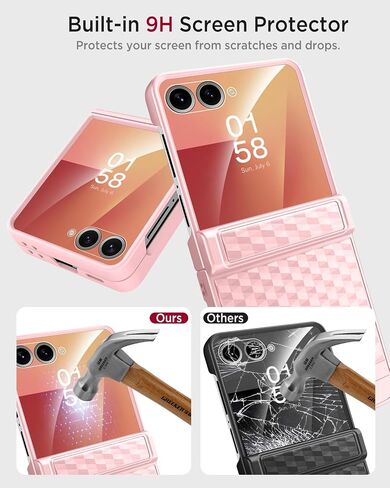 Miimall Rugged Cover for Flip 7 Phone Case مع حامي الشاشة الخارجي والمفصل ، [NON SLIP METURE] مضاد للأجراس كامل الجسم مقاوم للصدمات اللطيف in Kuwait