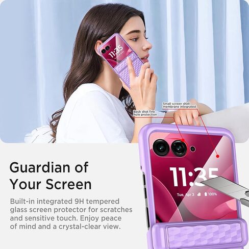 Miimall Rugged Cover for Flip 7 Phone Case مع حامي الشاشة الخارجي والمفصل ، [NON SLIP METURE] مضاد للأجراس كامل الجسم مقاوم للصدمات اللطيف in Saudi Arabia