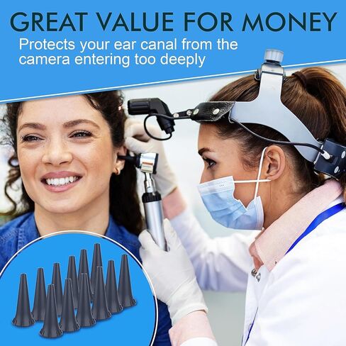 أطراف منظار الأذن بمنظار الأذن مقاس 4 مم متوافقة مع مناظير الأذن welcelln وK.a.w.e وRies-TER وH.e.i.n.e للاستعمال مرة واحدة (4 مم، 100، عدد) in Kuwait