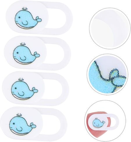 تغطية كاميرا الويب الخاصة بـ Vaguelly 4pcs Pro Cover Privacy Cover Cover Cover Slide Open Close Self-Admive Whale Design in Saudi Arabia