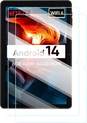 واقي الشاشة لـ Colorroom K10 2025 Tablet 10 inch Android 14 أقراص مضادة للخلع 9H صلابة اللمس حساس 2.5D حواف مدورة خالية من التثبيت سهلة التثبيت ، 2 عبوة. in Saudi Arabia