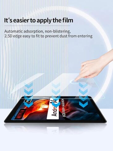 واقي الشاشة لـ Colorroom K10 2025 Tablet 10 inch Android 14 أقراص مضادة للخلع 9H صلابة اللمس حساس 2.5D حواف مدورة خالية من التثبيت سهلة التثبيت ، 2 عبوة. in Saudi Arabia